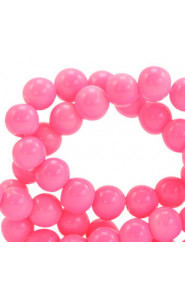 Opaque glass beads 6mm Azalea pink